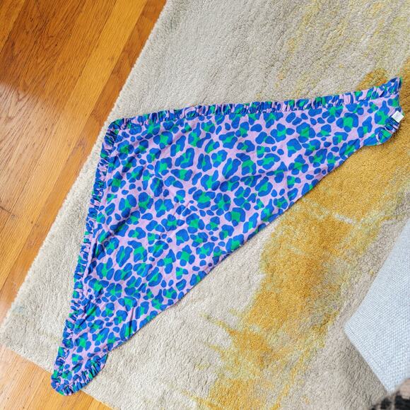 Clare V. Purple Leopard Ruffle Ciao Bandana - Picture 3 of 5